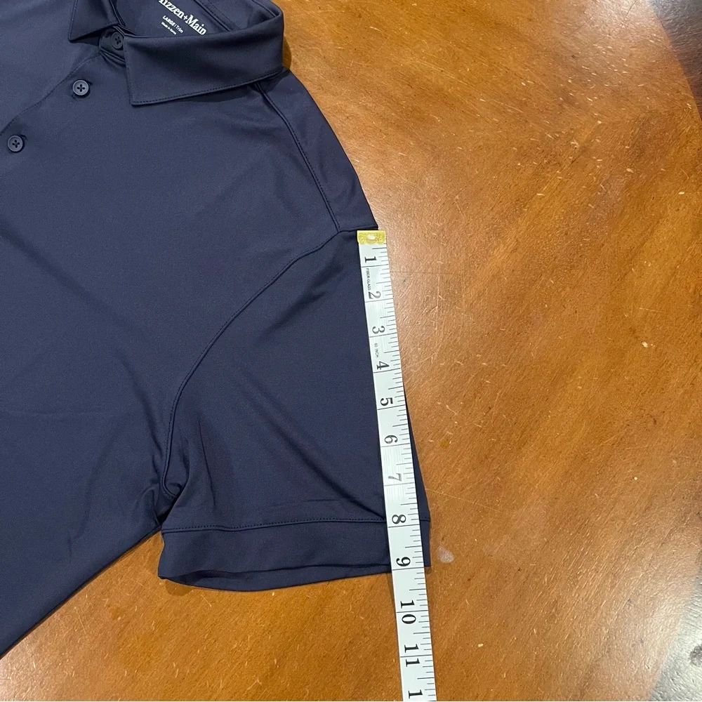 Mizzen + Main Men’s Versa Short-Sleeve Performance Polo Navy Large Trim Golf - Picture 16 of 16